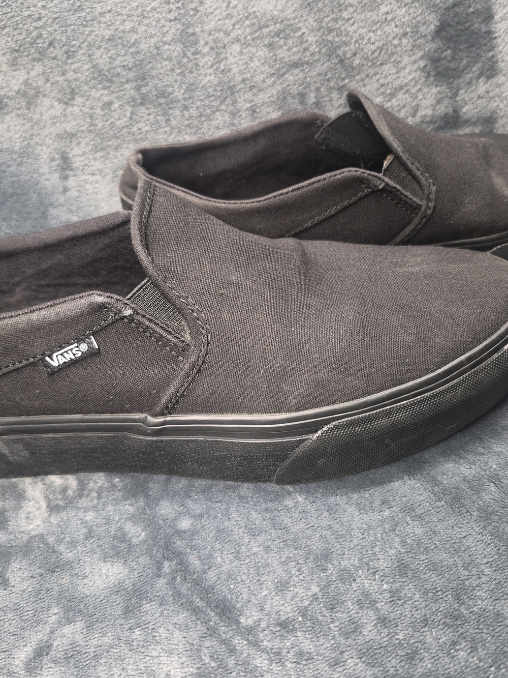 Vans Asher Black Canvas Slip On Skate Shoes Women's 10 - Picture 4 of 11